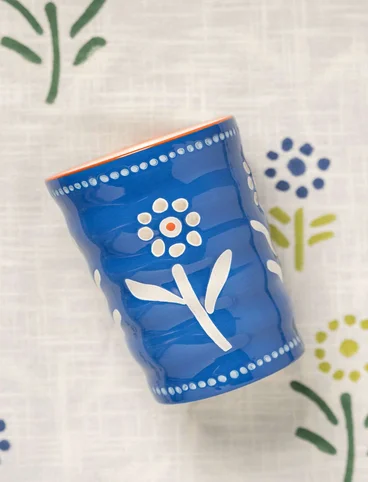 “Caramel” ceramic vase - porcelain blue