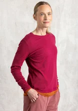 Jersey top in ribbed organic cotton - red cabbage