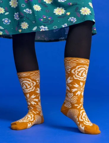 "Leksand" socks in an alpaca blend - mustard