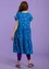 Geweven jurk "Floria" van biologisch katoen (mediterraan blauw S)