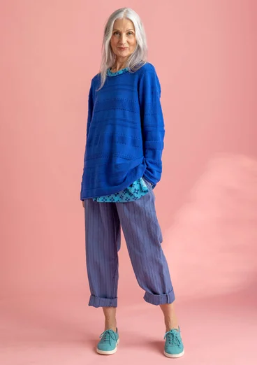 “Edna” recycled cotton favourite sweater - brilliant blue