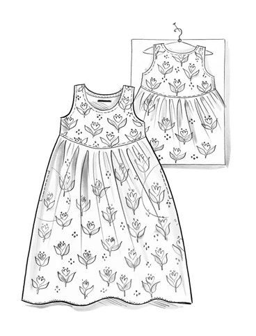 Vevd kjole «Öst» i økologisk bomull - frgtmigej