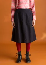 Woven twill skirt in organic cotton - black