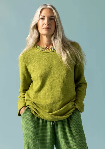 “Abby” favourite sweater in organic/recycled cotton - asparagus