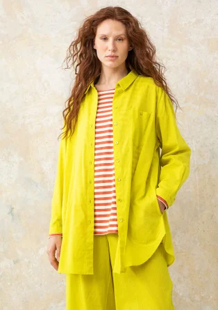 Woven shirt in organic cotton - lime green