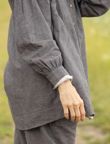“Dunes” organic cotton/linen shirt - ash grey