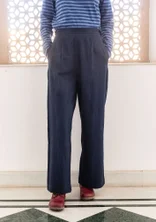 “Stina” woven organic cotton trousers - ink blue