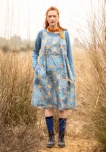 Geweven jurk "Embla" van biologisch katoen - vlasblauw
