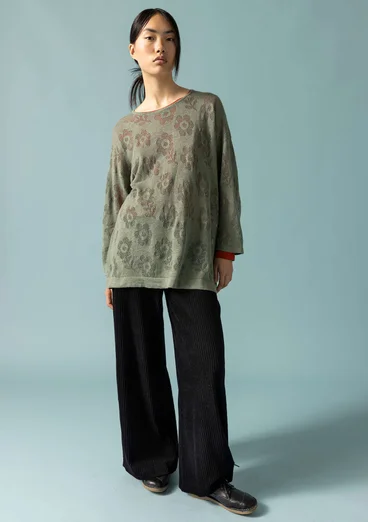 Pointelle sweater in linen/recycled linen - hopper