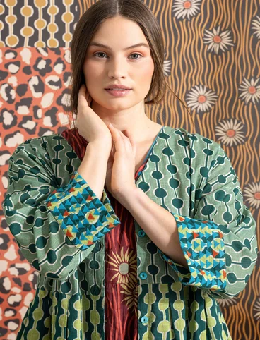 Robe "Zazu" en coton biologique tissé - vert paon