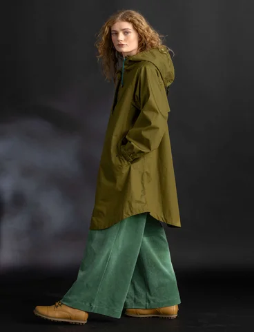 Woven “Hedda” raincoat in organic cotton - dark olive