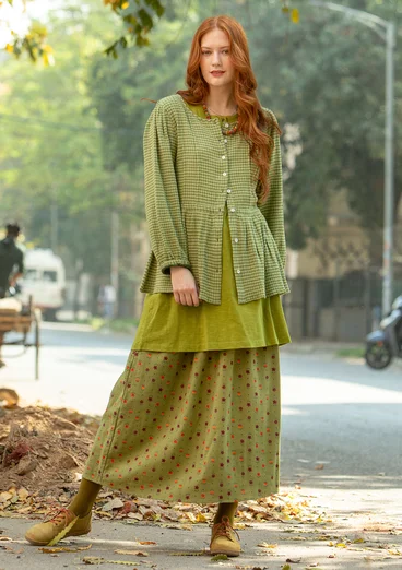 “Tristan” woven skirt in organic cotton - avocado