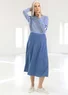 Organic cotton/modal jersey skirt (mountain blue S)