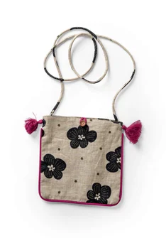 “Web” purse in cotton/linen - natural