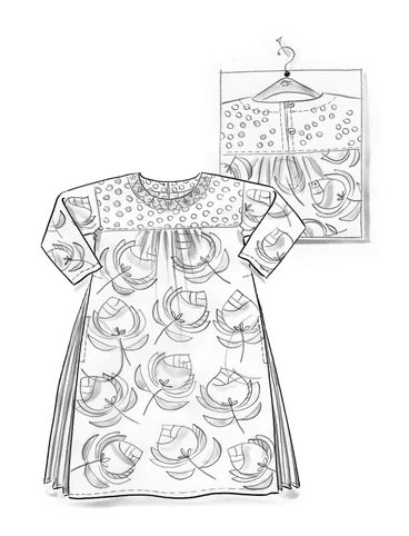 Vevd kjole «Gulab» i økologisk bomull - indigofera
