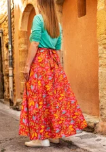 “Salsa” woven skirt in organic cotton - bright red