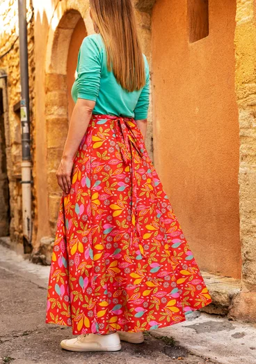 “Salsa” woven skirt in organic cotton - bright red