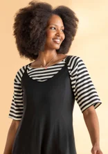 Organic cotton jersey top - black/ecru