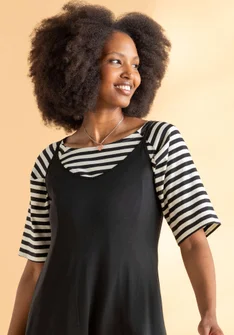 Jersey top in organic cotton - black/ecru