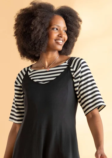 Jersey top in organic cotton - black/ecru