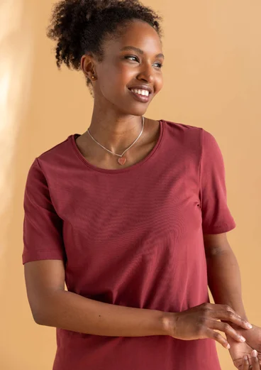 “Eleonora” organic cotton/elastane jersey top - rooibos