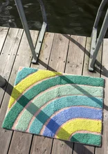 “After Rain” bathroom mat in organic cotton - green sea glass