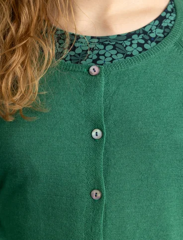 Cardigan in organic wool - malachite