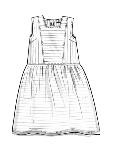 Vævet kjole "Nord" i økologisk bomuld - halvblekt