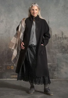 Manteau long en laine mélangée - noir