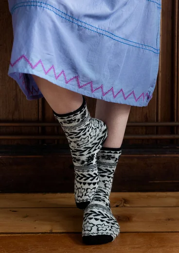 “Twinkle” wool terry socks - black