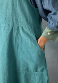 Gewebtes Trägerkleid „Thessaloniki“ aus Bio-Baumwolle/Leinen - teal