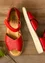 Sandales en cuir nappa (rouge vif 36)