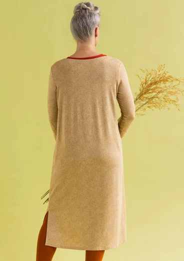 “Ada” lyocell/elastane jersey dress - oatmeal/patterned