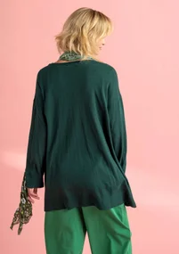 Knit tunic in organic/recycled cotton - rainforest green