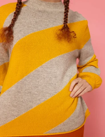 “Intarsia” wool sweater - gold ochre/dark natural