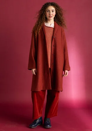 Wool-blend coat - rust