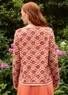 Blockdruck-Strickjacke „Valentina“ aus Bio-Baumwolle (dunkelrosa S)