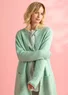 Long cardigan in wool/cotton/alpaca (peppermint S)