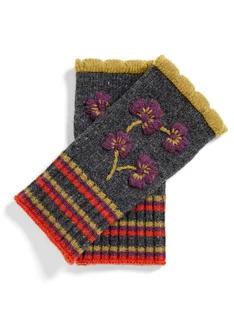 “Saga” fingerless gloves in recycled wool - dark ash grey