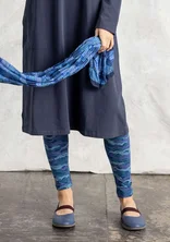 “Mona” jersey leggings in organic cotton/spandex - indigo blue/patterned