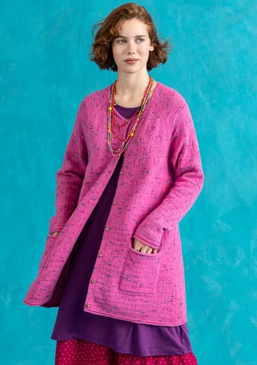 Langstrickjacke „Molly“ aus Shetlandwolle - wildrose