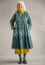 “Clay” woven dress in organic cotton - indigo green