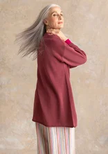 Knitted recycled cotton tunic - dusty red