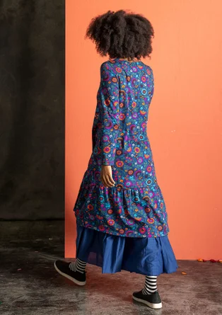 “Rupangi” jersey dress in organic cotton - indigo blue