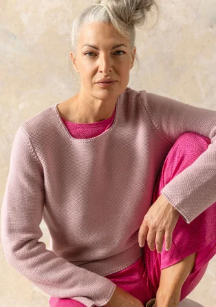 Pullover aus Recycling-Baumwolle - rosa sand