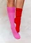 Solid-colour organic cotton knee-highs (wild rose S/M)