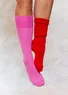 Chaussettes hautes en coton biologique uni (rose sauvage S/M)