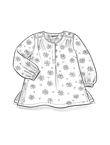 Geweven blouse "Ester" van linnen - papegaairood/dessin