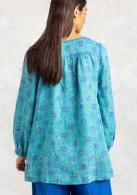 Blouse tissée "Ester" en lin - ruisseau de prairie/motif