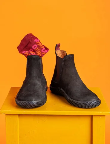 Elastic boots in nubuck - black